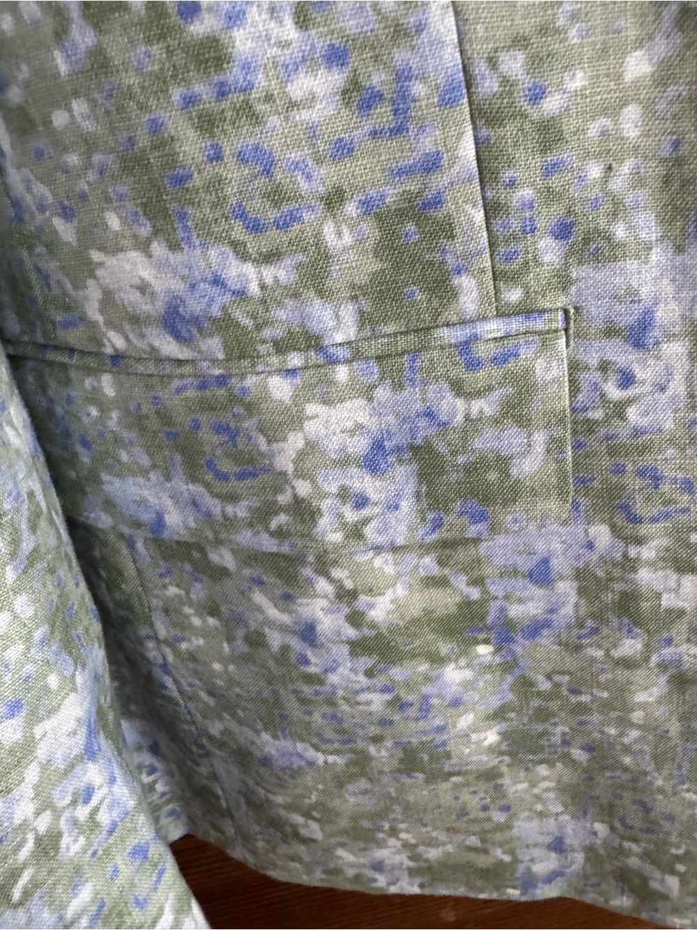 TALLIA Men’s Linen Light Green and Blue Floral-Print Men's Blazer size 42R - Picture 7 of 9